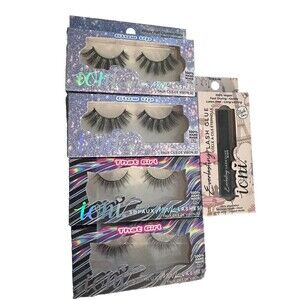 New Ioni Lot Of 4 3D Faux Mink Lashes‎ With Lash Glue